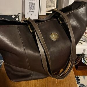 Land Leather Co. Dark Brown Leather Market Tote